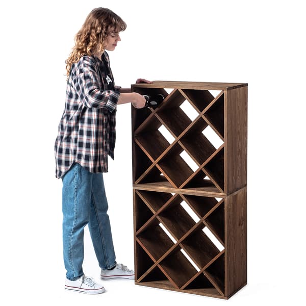 KADAX Vinställ i trä, 48 flaskor, alkoholskåp, 104 cm, set om 2