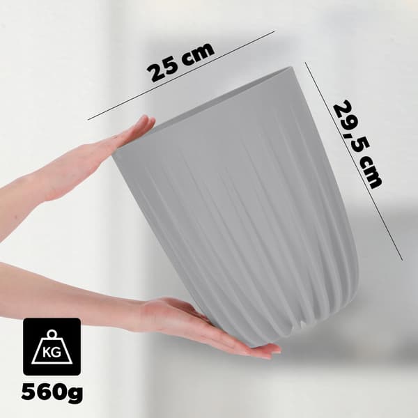 KADAX Urtepotte med Indsats 25x30cm Rund Plastlåg Indsats
