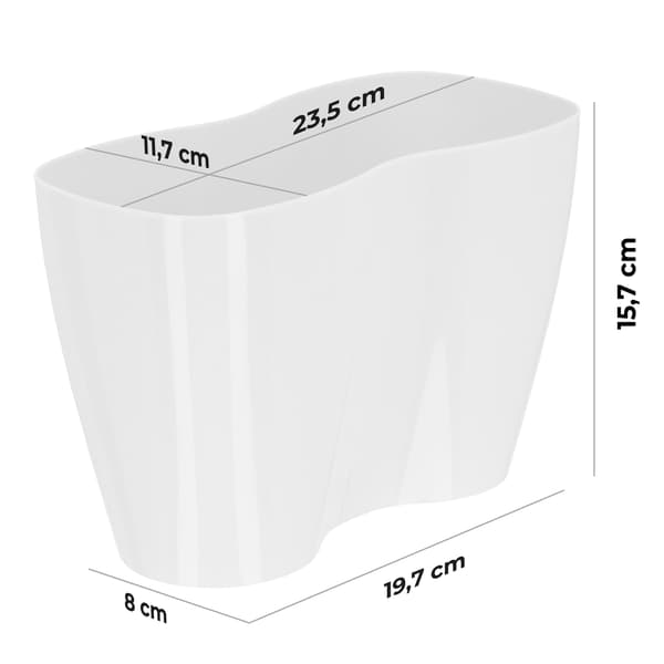 KADAX Urtepotte, Urtepotte, Plastik Urtepotte, Orkidé, 23 cm, Hvid