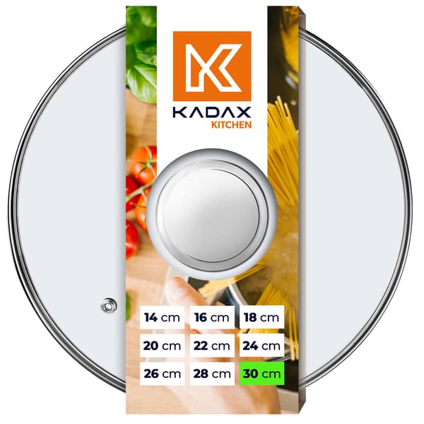 KADAX Glaslåg 30 cm Universal Varmebestandigt Gryde- og Pandedæksel