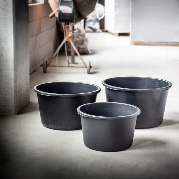 KADAX Byggecontainer 40L Rund Murcontainer til Mørtel, Beton, Store Kajfos