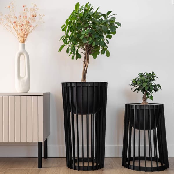 KADAX Loft pyöreä kukkaruukku, musta 24 cm