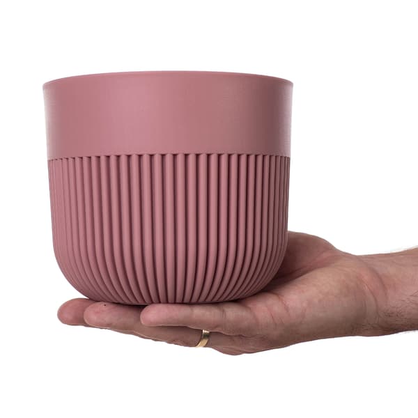 KADAX Urtepotte, Urtepottedæksel, 15 cm, Plast, Rund, Ribbet, Lyserød