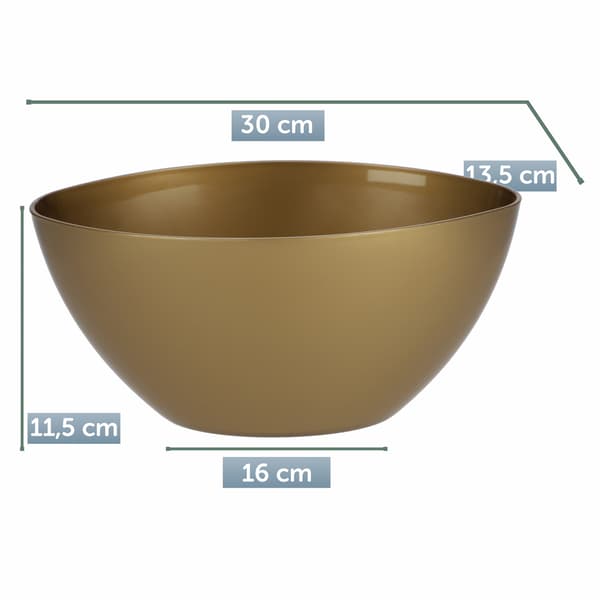 KADAX Urtepotte 30cm Oval Plantepotte Plastik Guld