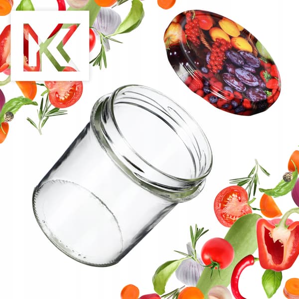 KADAX Avila muurauspurkit 350ml 10kpl 82mm + "Fruit" kannet