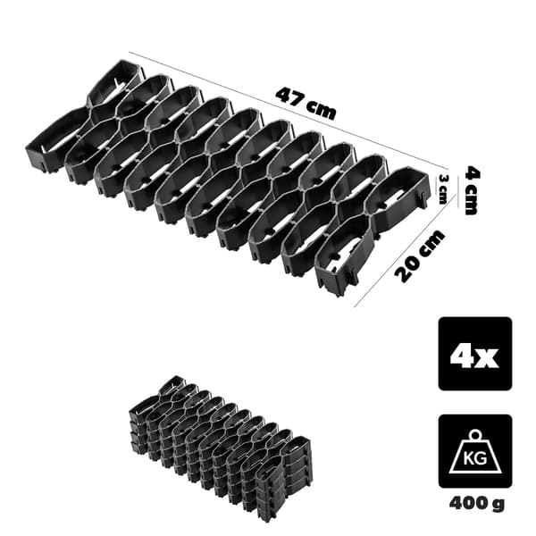 KADAX Gräsmattgaller för robotgräsklippare, perfekt för kurvor, 47 cm, 4-pack