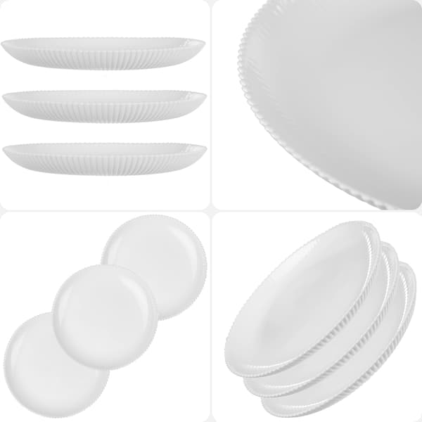 KADAX 3x Desserttallrikar 19 cm Kaktallrikar Räfflade Glastallrikar Små