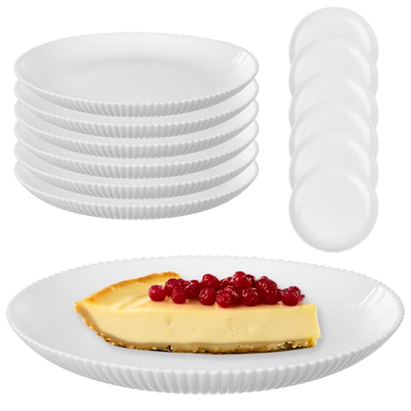 KADAX 6x Desserttallrikar 19 cm Kaktallrikar Räfflade Glastallrikar Små