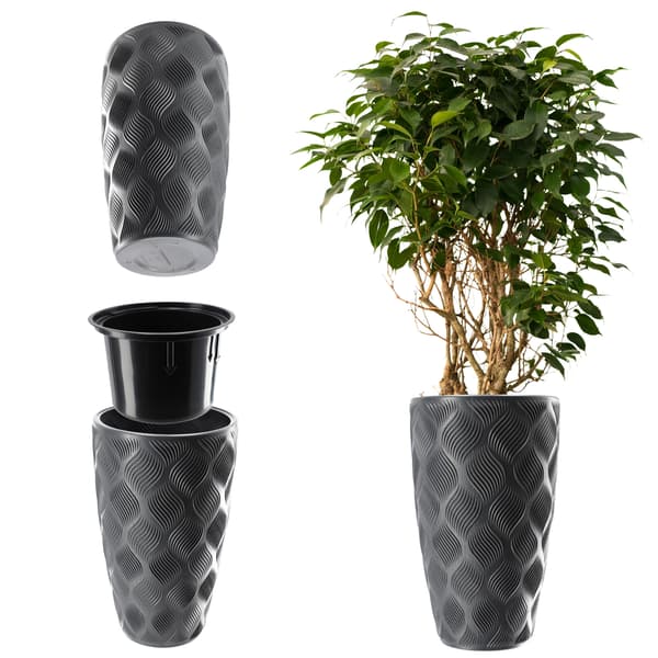 KADAX Blomkruka med insats 58 cm blomkruksskydd plast hög