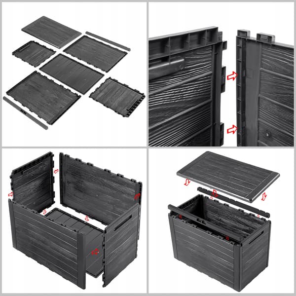 KADAX Haveboks Balkonboks 190L Til Have Balkon Terrasse Antracit
