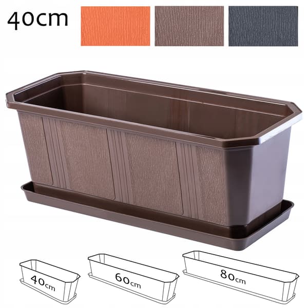 KADAX Balkonkasse Urtepotte 40 cm med Blomsterfod Balustrade