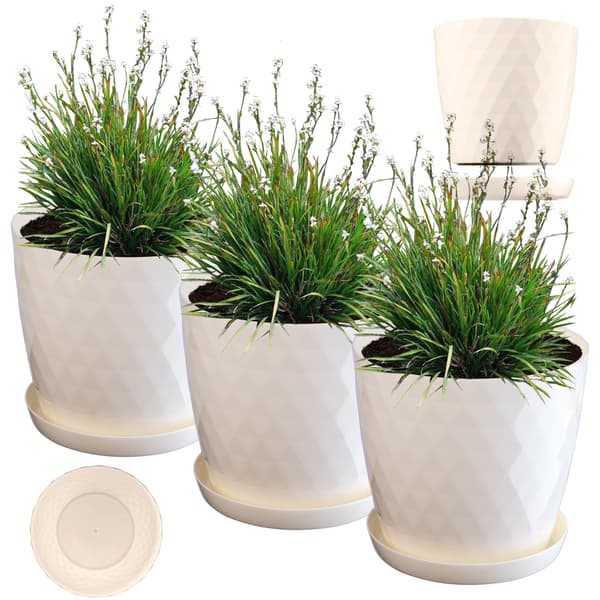 KADAX Blomkruka, Planter, Lock, 16 cm, Blomställning, Krämfärgad Plast, 3 st.
