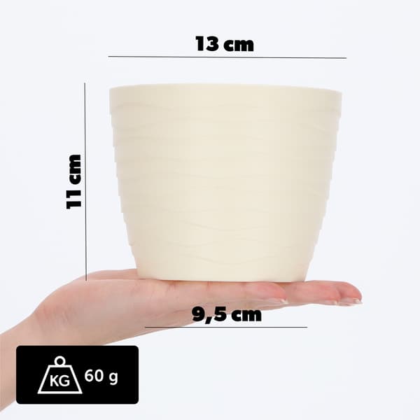 KADAX Urtepotte Urtepottedæksel Creme Rund 13cm Plast