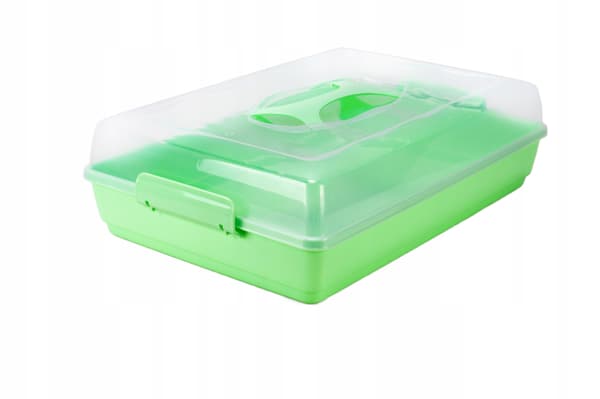 KADAX Rektangulär Plastbehållare för Kakor, Bakverk, Kakask, Stor