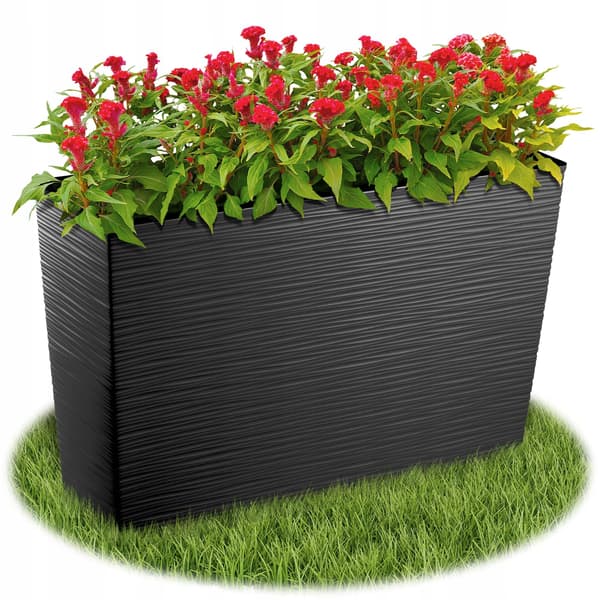 KADAX Urtepotte + Indsats Haveblomsterstativ Høj Terrasse Sort 19x56cm