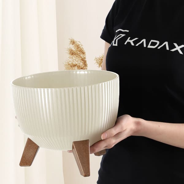KADAX Urtepotte Havepotte med Ben til Blomster Stor Rund Indsatsskål 29 cm