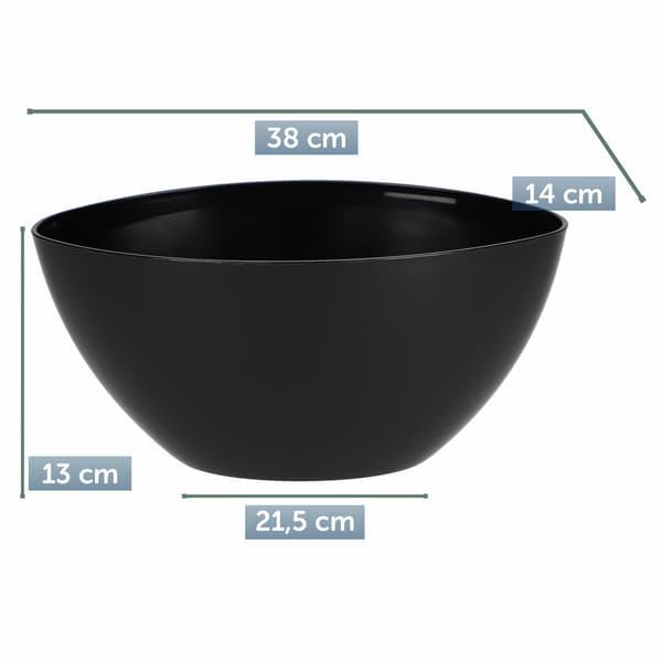 KADAX Urtepotte 38cm Oval Urtepottedæksel Plastik Sort