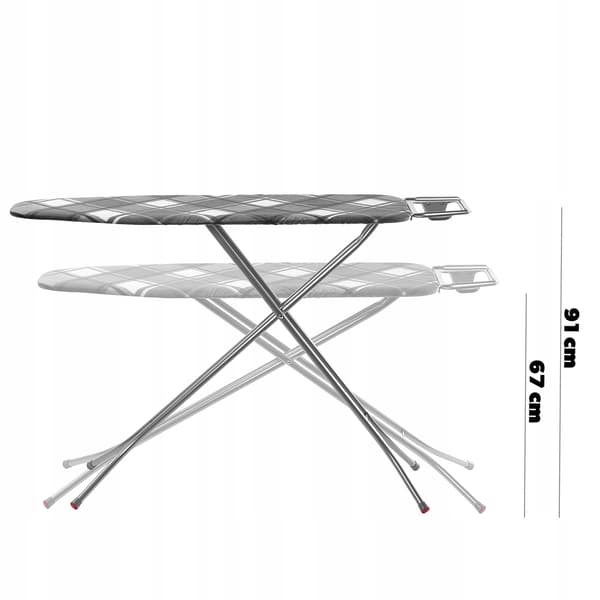 KADAX Hopfällbar strykbräda 120x38 cm med strykjärnshållare bred topp