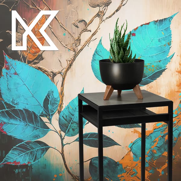 KADAX Urtepotte 24 cm Låg + Indsatsben Blomsterfod Sort