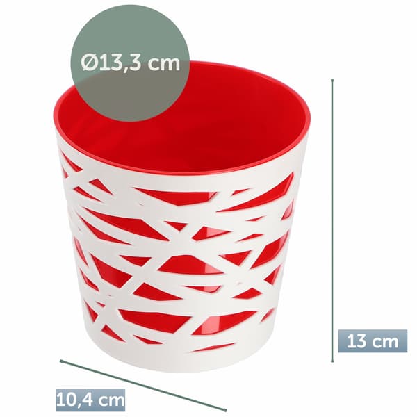 KADAX Urtepotte Plastik Lågindsats til Blomster og Planter 13 cm Rød