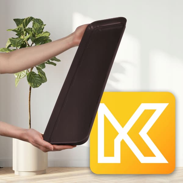 KADAX Urtepottestativ 60 cm Rektangulær Plastikbakke Brun