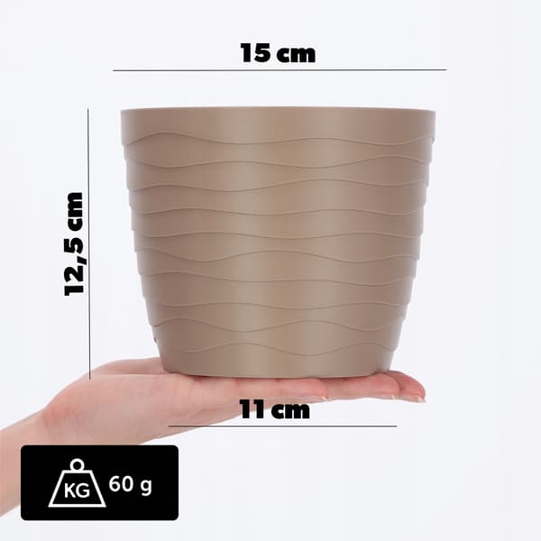 KADAX Urtepotte Plastiklåg til Blomster og Planter Beige Rund 13 cm