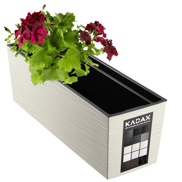 KADAX Urtepotte Balkonkasse med Indsats Blomsterstativ til Balustrade 19x56cm