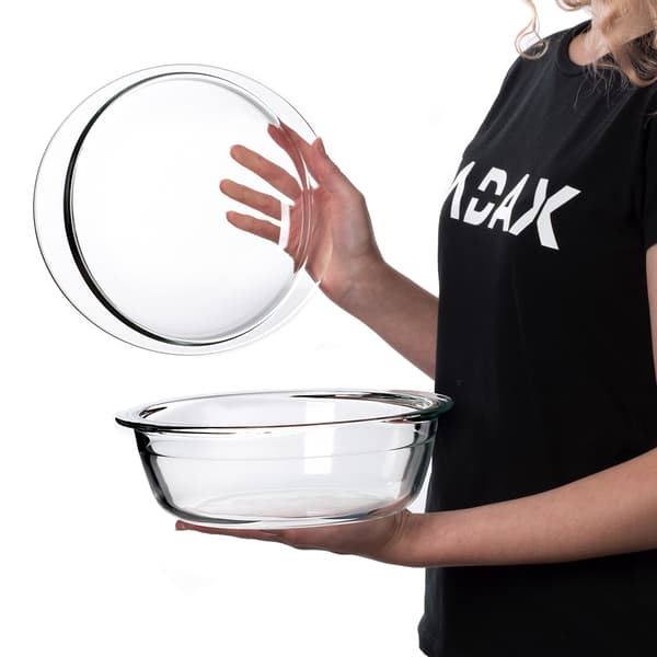 KADAX 2,2L liten rund ugnsform i glas med lock