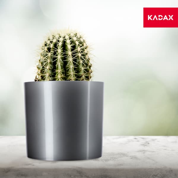 KADAX Urtepotte Rund Plastik Plantepotte 12,5 cm Sølv