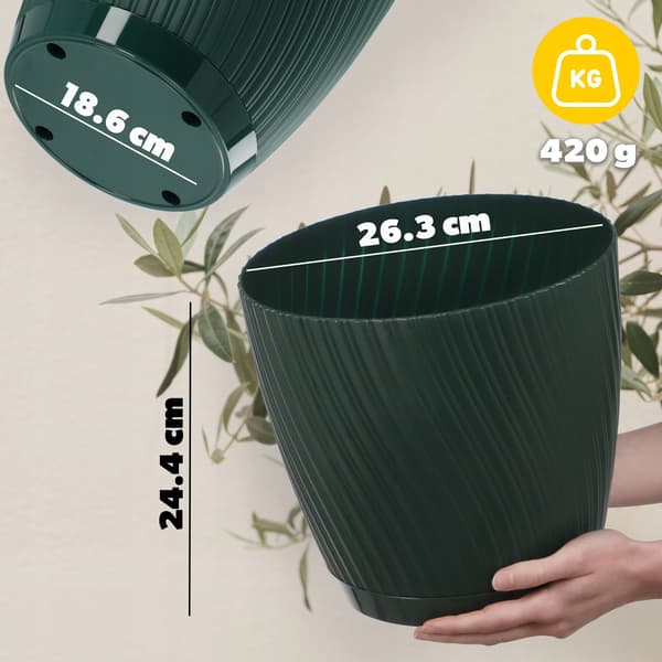 KADAX Blomkruka med blomställning, lock, rund skål, 27 cm, grön