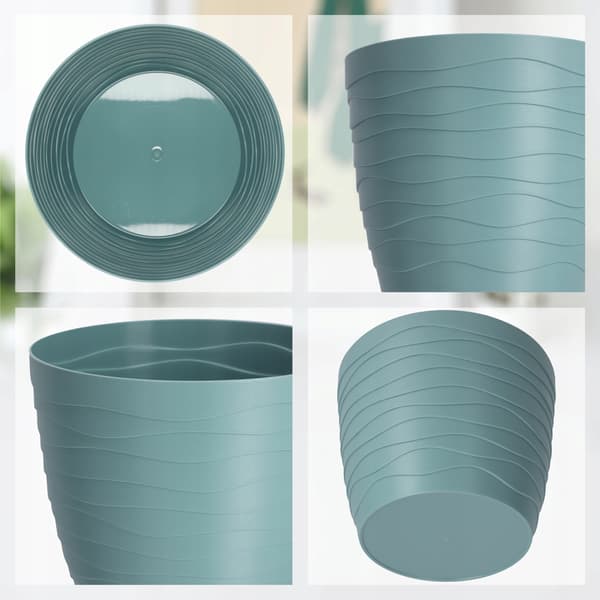 KADAX Urtepotte Låg Grøn Rund 15cm Plast