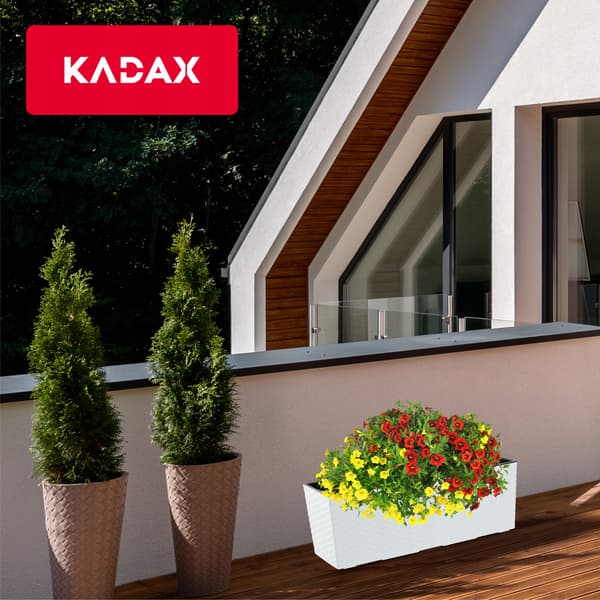 KADAX Urtepotte Balkonkasse med Indsats Blomsterstativ til Balustrade 19x56cm