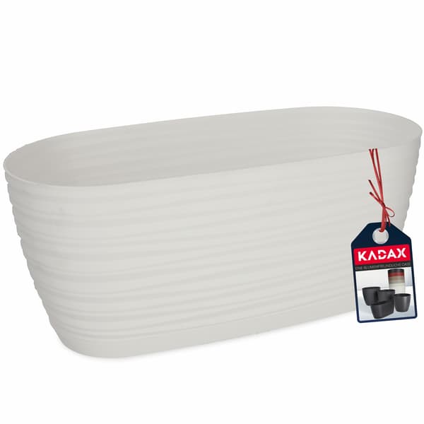 KADAX Urtepotte 27cm Oval Urtepotte Plastik Hvid