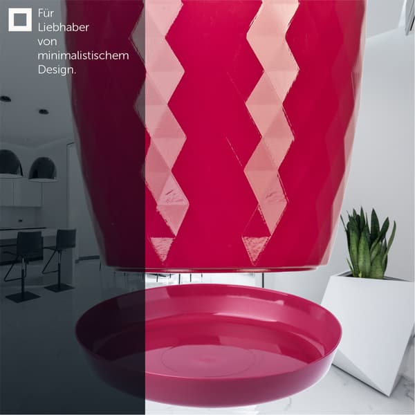 KADAX Plastik Urtepotte med Stativ, Urtepottedæksel, 30cm, Pink, Kadax