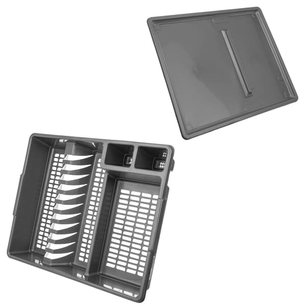 KADAX Diskställ Bestickställ med Stående Bricka Silver 42 cm Stor