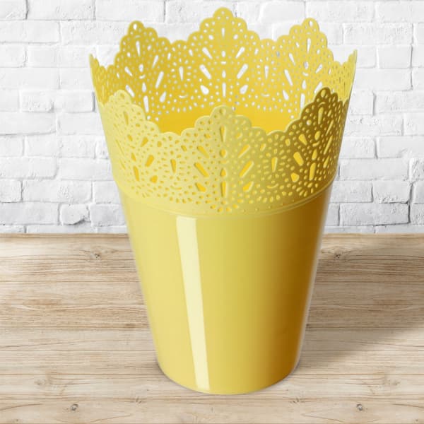 KADAX Urtepotte, Urtepotte, Låg, Høj, Plastik, 16,5 cm, Gul