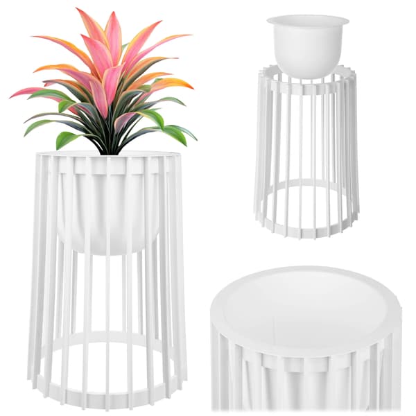 KADAX Loft Dobbeltsidet Hvid Blomsterstander 53,5 cm + Indsats