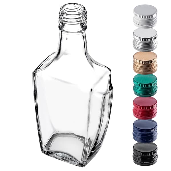 KADAX Glasflaske Glasflasker 250 ml Til Likør Vin Vodka Kapsler 5 stk