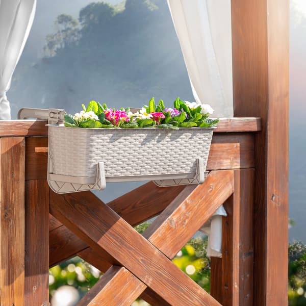 KADAX Balkonkasse Urtepotte Urtepotte med Stativ til Blomster Balustrade 60 cm