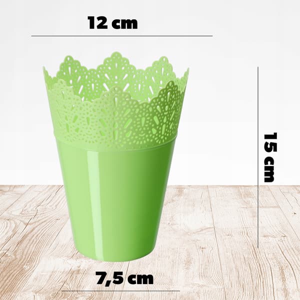 KADAX Urtepotte, Urtepotte, Låg, Høj, Plast, 12 cm, Grøn
