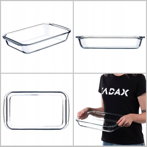 KADAX 2,2L Rektangulär Ugnsform i Glas Liten För Bakning