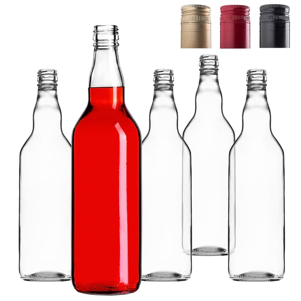 KADAX 10 st Monopol-flaskor 700 ml 0,7 l med kork för vin, likör, juice