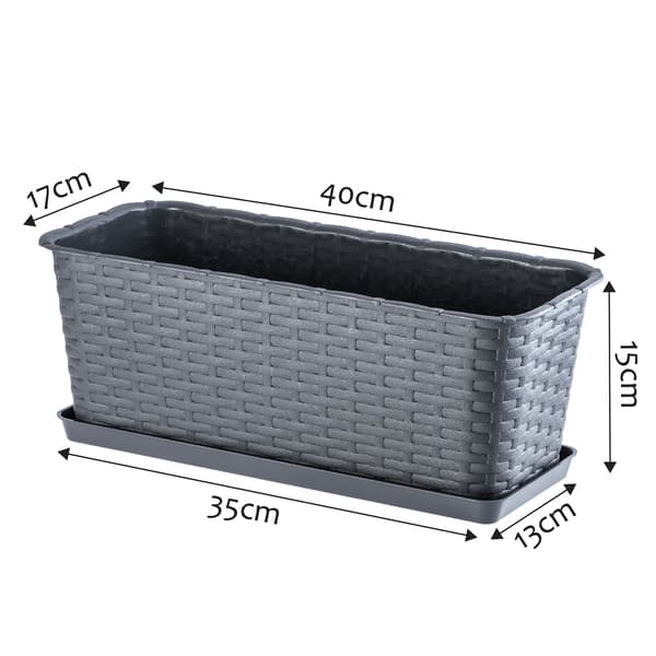KADAX Balkonkasse Urtepotte med Blomsterfod 40 cm Grafit