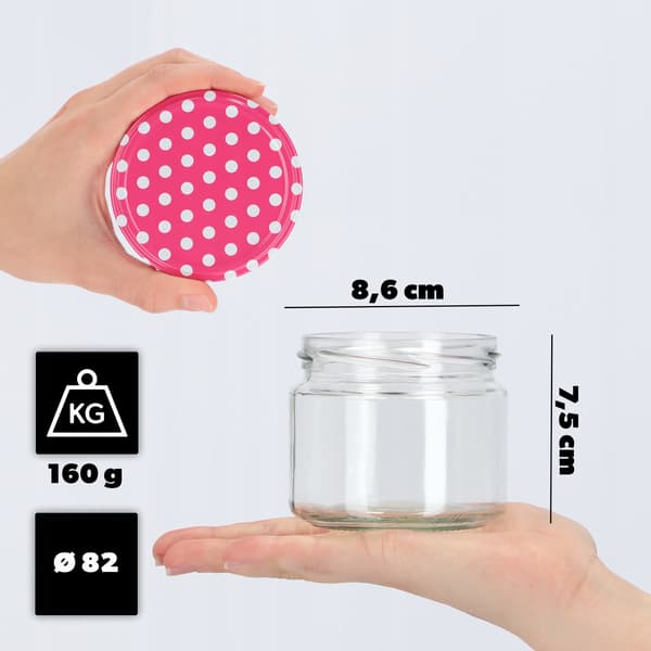 KADAX Słój Berti 330ml fi82 TO-330 pakiet 50szt +