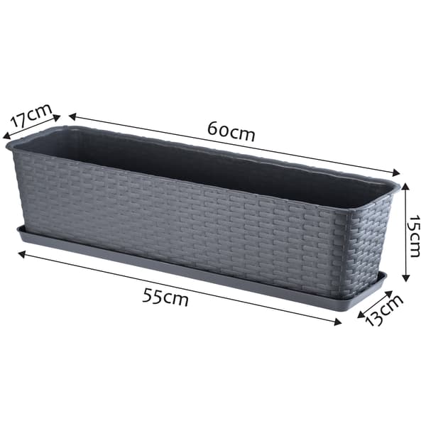 KADAX Balkonkasse Urtepotte med Blomsterfod 60 cm Grafit