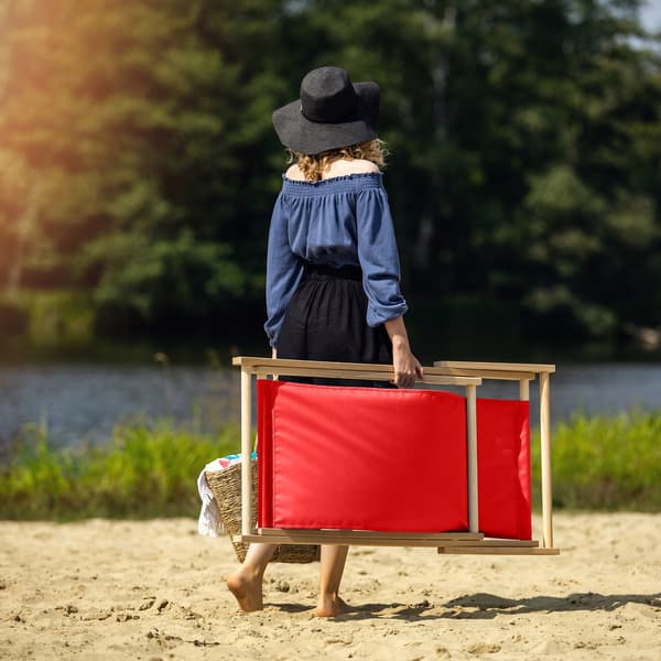 KADAX Træ Have Strand Liggestole Sammenklappelige Liggestole 2x Poleret Høj Kvalitet