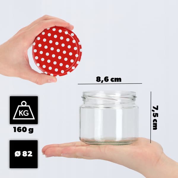 KADAX 50x Lasipurkki 330 ml Hunajahillo Kansi Fi82