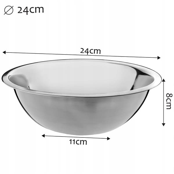 KADAX Köksskål 24 cm Rostfritt Stål Rund För Salladsmakning