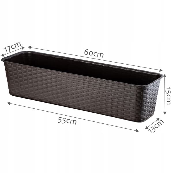 KADAX Balkonkasse 60 cm Urtepotte Urtepotte Balkon Brun