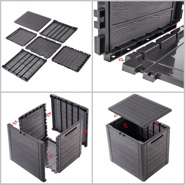 KADAX Haveboks Balkonboks 140L Opbevaringsboks til Have Balkon Terrasseboks